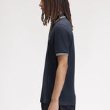 Fred Perry Twin Tipped Polo Shirt - Blue/Ecru/Seagrass