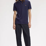 Fred Perry Twin Tipped Polo Shirt - Twilight Navy/Snow White/Dark Caramel
