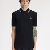 Fred Perry Twin Tipped Polo Shirt - Navy/Ecru/Silver Blue