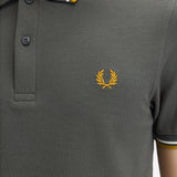 Fred Perry Twin Tipped Polo Shirt - Court Green/Ecru/Gold