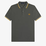 Fred Perry Twin Tipped Polo Shirt - Court Green/Ecru/Gold