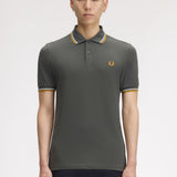 Fred Perry Twin Tipped Polo Shirt - Court Green/Ecru/Gold