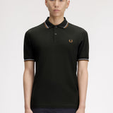 Fred Perry Twin Tipped Polo Shirt - Nightgreen/Dusky Blue/Dark Caramel