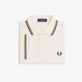 Fred Perry Twin Tipped Polo Shirt - Ecru/Dark Caramel/Black