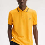 Fred Perry Twin Tipped Polo Shirt - Gold/Intense Brown
