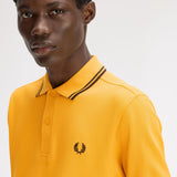 Fred Perry Twin Tipped Polo Shirt - Gold/Intense Brown