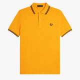 Fred Perry Twin Tipped Polo Shirt - Gold/Intense Brown