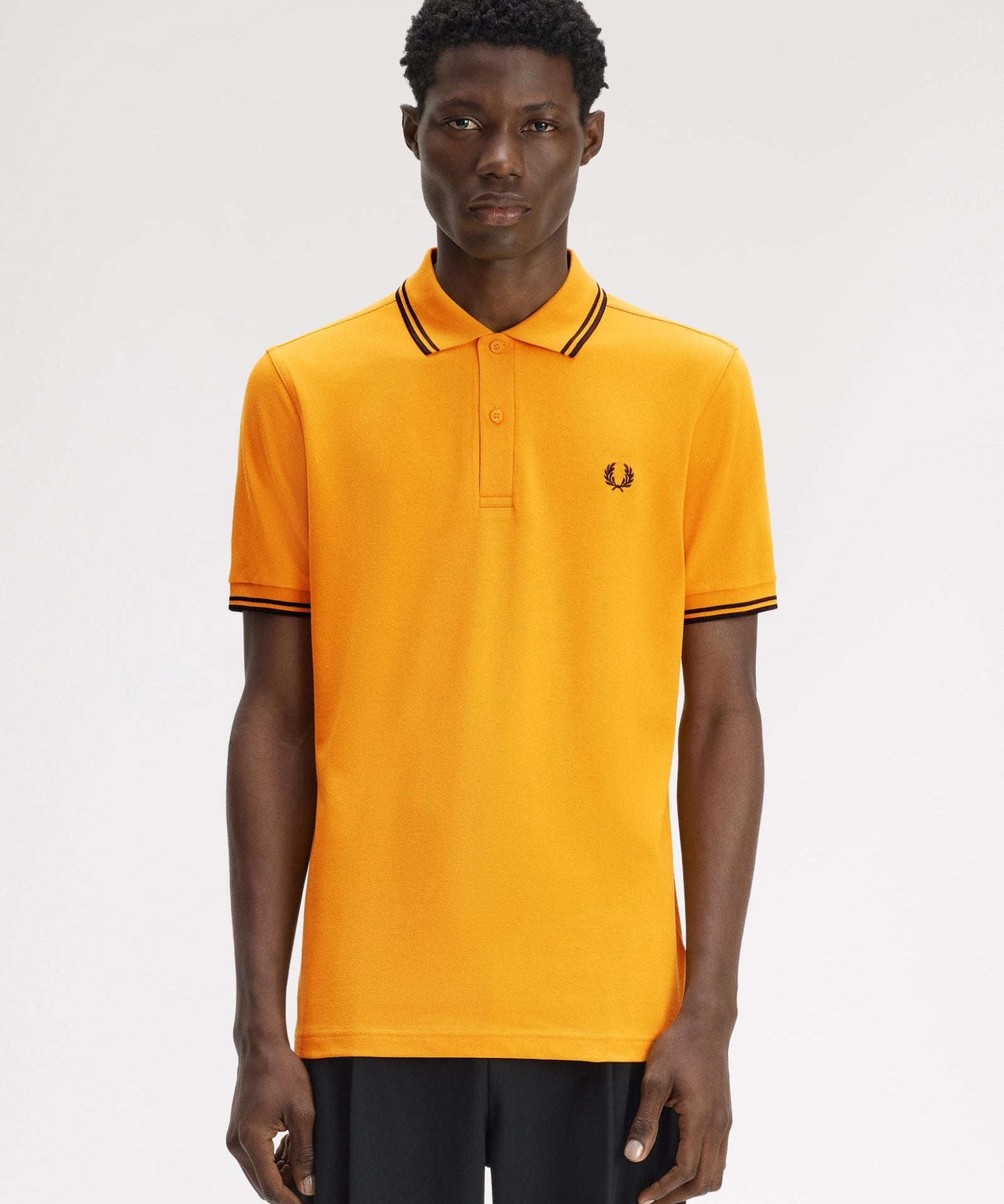 Fred Perry Twin Tipped Polo Shirt - Gold/Intense Brown