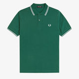 Fred Perry Twin Tipped Polo Shirt - Sport Green/Light Ice