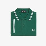 Fred Perry Twin Tipped Polo Shirt - Sport Green/Light Ice