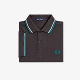 Fred Perry Twin Tipped Polo Shirt - Grey/Light Ice/Sport Green
