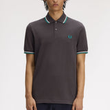 Fred Perry Twin Tipped Polo Shirt - Grey/Light Ice/Sport Green