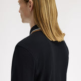 Fred Perry Twin Tipped Polo Shirt - Black/Ecru/Dark Caramel