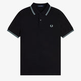 Fred Perry Twin Tipped Polo Shirt - Black/Silverblue