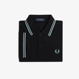 Fred Perry Twin Tipped Polo Shirt - Black/Silverblue