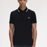Fred Perry Twin Tipped Polo Shirt - Black/Silverblue