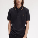 Fred Perry Twin Tipped Polo Shirt - Black/Shadedstone