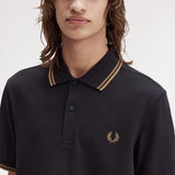 Fred Perry Twin Tipped Polo Shirt - Black/Shadedstone