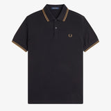 Fred Perry Twin Tipped Polo Shirt - Black/Shadedstone