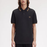 Fred Perry Twin Tipped Polo Shirt - Black/Shadedstone