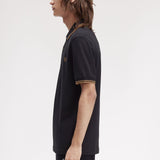 Fred Perry Twin Tipped Polo Shirt - Black/Shadedstone
