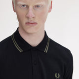 Fred Perry Twin Tipped Polo Shirt - Black/Fieldgreen