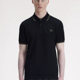 Fred Perry Twin Tipped Polo Shirt - Black/Fieldgreen