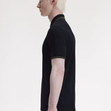 Fred Perry Twin Tipped Polo Shirt - Black/Fieldgreen