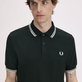 Fred Perry Twin Tipped Polo Shirt - Nightgreen/Snow White