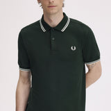 Fred Perry Twin Tipped Polo Shirt - Nightgreen/Snow White