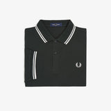 Fred Perry Twin Tipped Polo Shirt - Nightgreen/Snow White