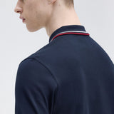 Fred Perry Twin Tipped Polo Shirt - Navy/Snow White/Burnt Red