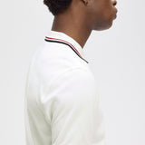 Fred Perry Twin Tipped Polo Shirt - Snow White/Burnt Red/Navy