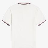Fred Perry Twin Tipped Polo Shirt - Snow White/Burnt Red/Navy