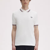 Fred Perry Twin Tipped Polo Shirt - White/Navy/Burnt Red