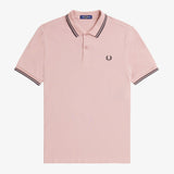Fred Perry Twin Tipped Polo Shirt - Dusty Rose Pink/Black