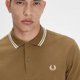 Fred Perry Twin Tipped Polo Shirt - Shadedstone/Snow White