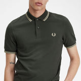 Fred Perry Twin Tipped Polo Shirt - Fieldgreen/Oatmeal