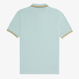 Fred Perry Twin Tipped Polo Shirt - Silver Blue/Dark Caramel
