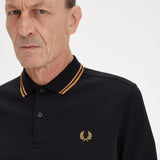 Fred Perry Twin Tipped Polo Shirt - Black/Nutflake/Dark Caramel