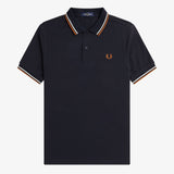 Fred Perry Twin Tipped Polo Shirt - Navy/Ecru/Nutflake