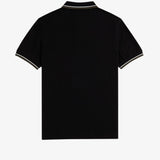 Fred Perry Twin Tipped Polo Shirt - Black/Ecru/LW Green