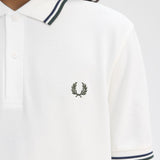 Fred Perry Twin Tipped Polo Shirt - White/Court Green/Navy