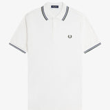 Fred Perry Twin Tipped Polo Shirt - White/Court Green/Navy