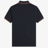 Fred Perry Twin Tipped Polo Shirt - Navy/Cinnamon