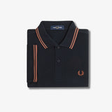 Fred Perry Twin Tipped Polo Shirt - Navy/Cinnamon