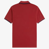 Fred Perry Twin Tipped Polo Shirt - Burnt Red/Navy