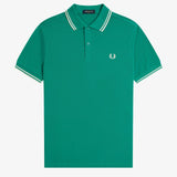 Fred Perry Twin Tipped Polo Shirt - Label Green/Ecru