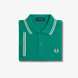 Fred Perry Twin Tipped Polo Shirt - Label Green/Ecru