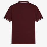 Fred Perry Twin Tipped Polo Shirt - Oxblood/Ecru/Tennis Blue